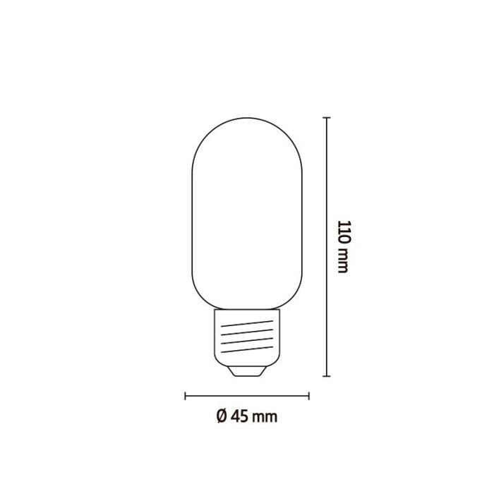 Calex ampoule LED tube E27 gradable ambre, 3,8W, 2100K