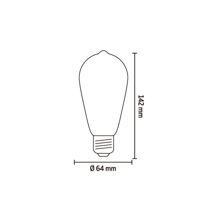 Calex ampoule LED Edison E27 gradable gris, 4W, 1800K
