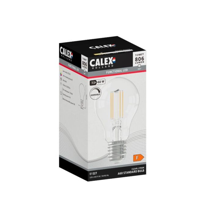 Calex ampoule filament E27 gradable 7,5W, 2700K