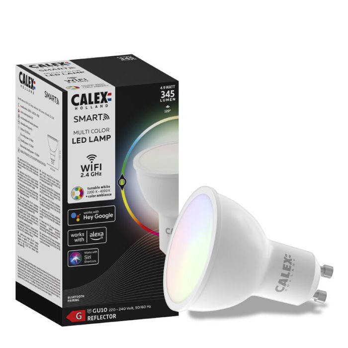 Calex ampoule LED connectée GU10 4,9W, RGBW