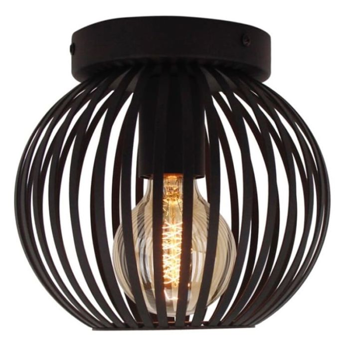 Plafonnier noir industriel, Lieve