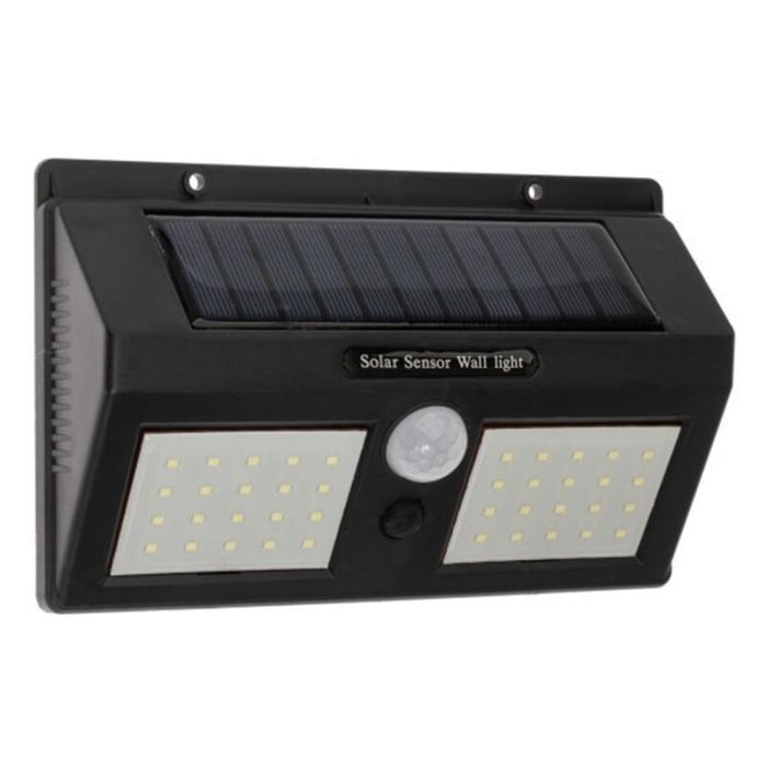 Applique solaire extérieur noire en plastique, Albert, 8W, 6000K LED, IP65