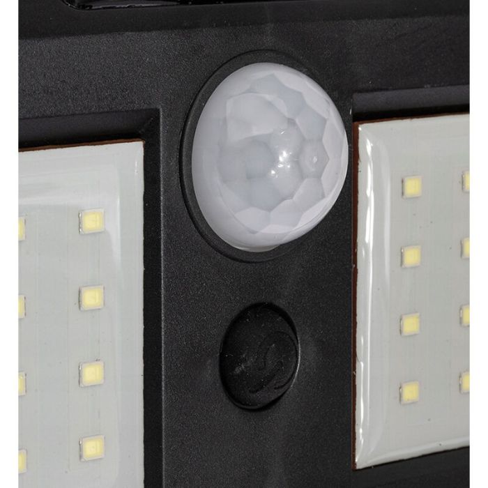 Applique solaire extérieur noire en plastique, Albert, 8W, 6000K LED, IP65