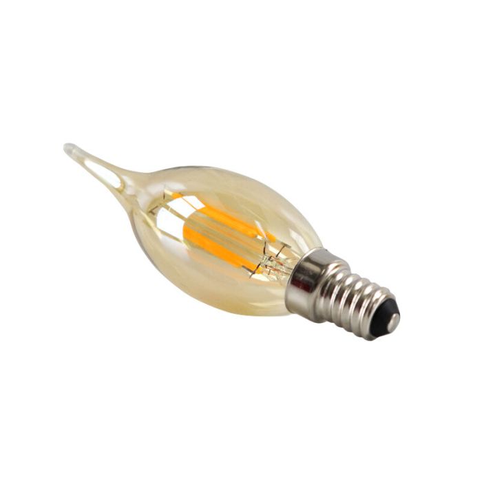 Dimmable E14 ampoule bougie LED, 3w, ambre verre, 2200K