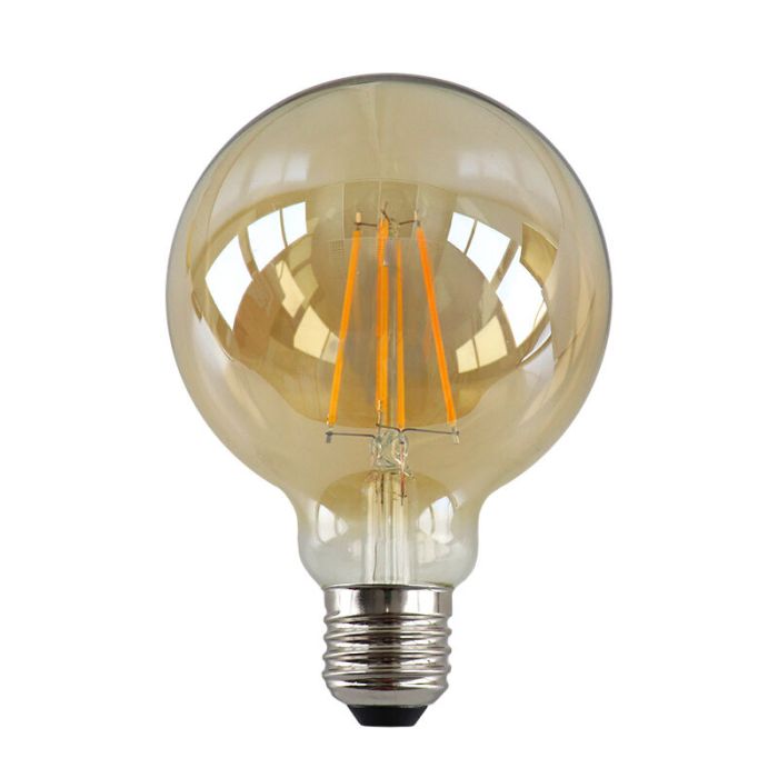 Dimmable E27 ampoule LED, G95, 6W, ambre verre, 2200K