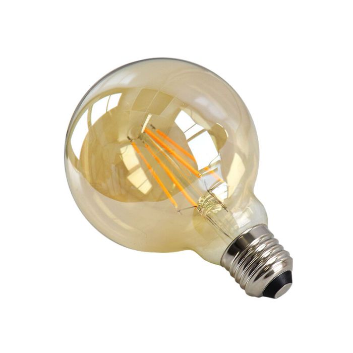 Dimmable E27 ampoule LED, G95, 6W, ambre verre, 2200K