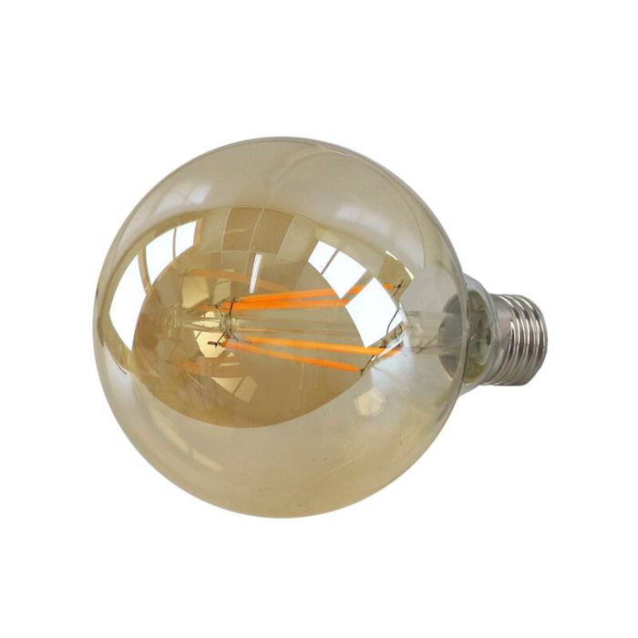 Dimmable E27 ampoule LED, G95, 6W, ambre verre, 2200K