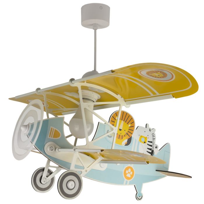 Suspension pour enfants en plastique bleue, Lion plane