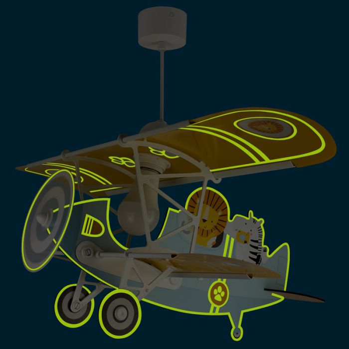 Suspension pour enfants en plastique bleue, Lion plane