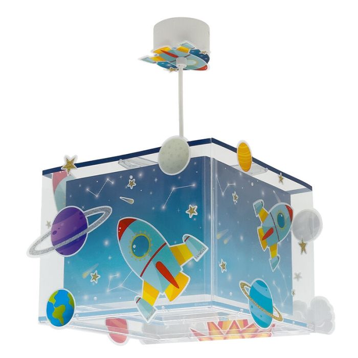 Suspension pour enfants en plastique bleue, Rocket