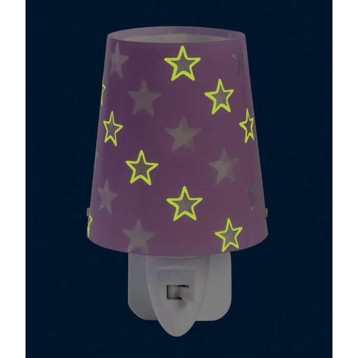 Veilleuse pour enfants en plastique violette, Stars