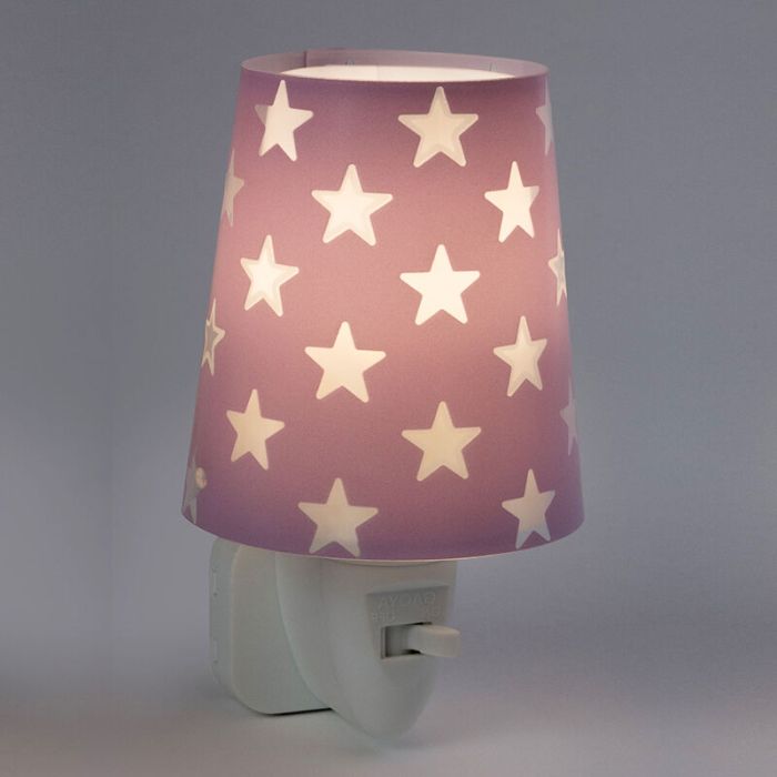 Veilleuse pour enfants en plastique violette, Stars