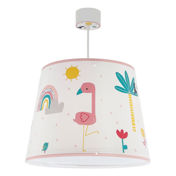 Suspension pour enfants en plastique rose, Flamingo