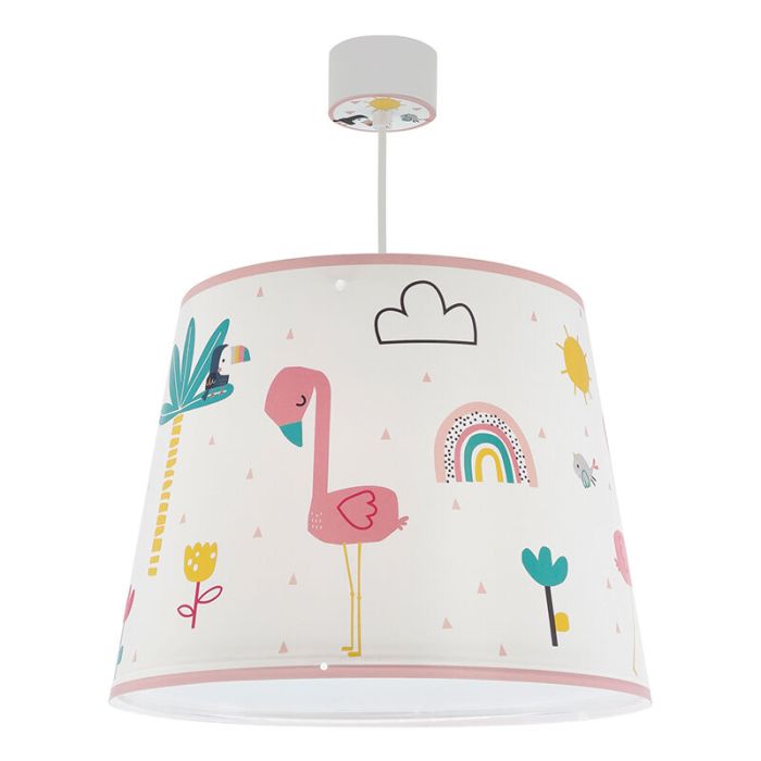 Suspension pour enfants en plastique rose, Flamingo
