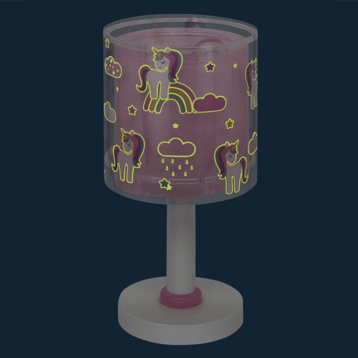 Lampe de table pour enfants en plastique rose, Unicorn
