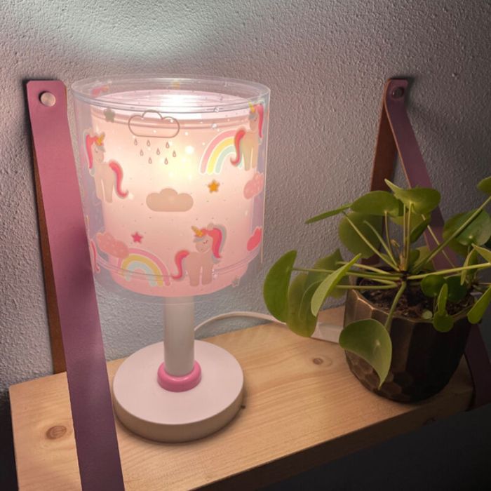 Lampe de table pour enfants en plastique rose, Unicorn