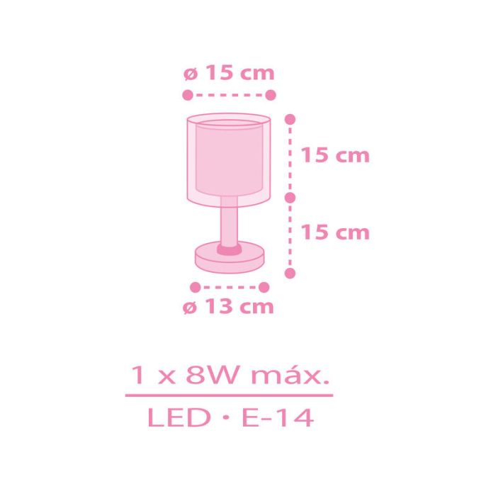 Lampe de table pour enfants en plastique rose, Unicorn