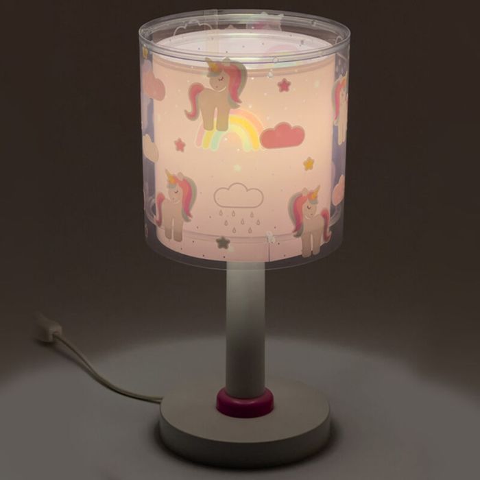 Lampe de table pour enfants en plastique rose, Unicorn