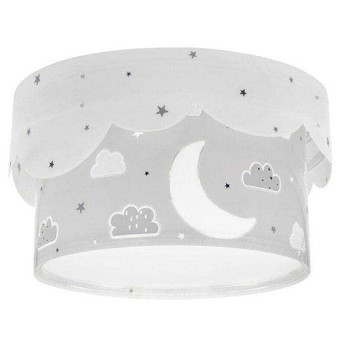 Plafonnier pour enfants en plastique gris, Moon