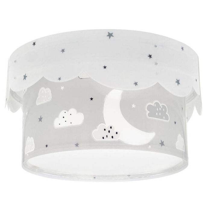 Plafonnier pour enfants en plastique gris, Moon