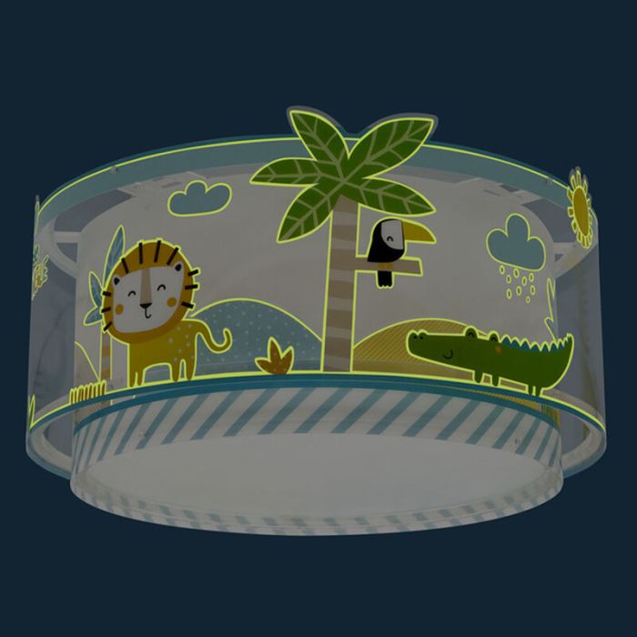 Plafonnier pour enfants en plastique multicolore, Jungle