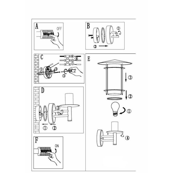 Luminaire extérieur argenté en acier inoxydable, Arabella, IP44