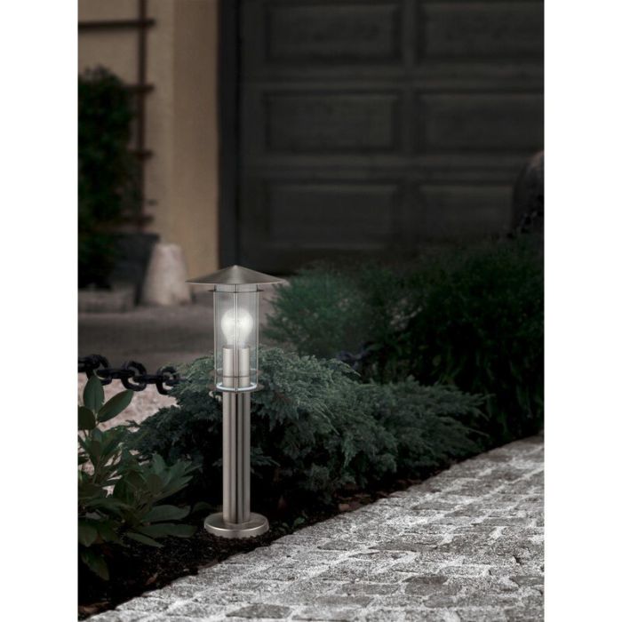 Luminaire extérieur argenté en acier inoxydable, Arabella, IP44