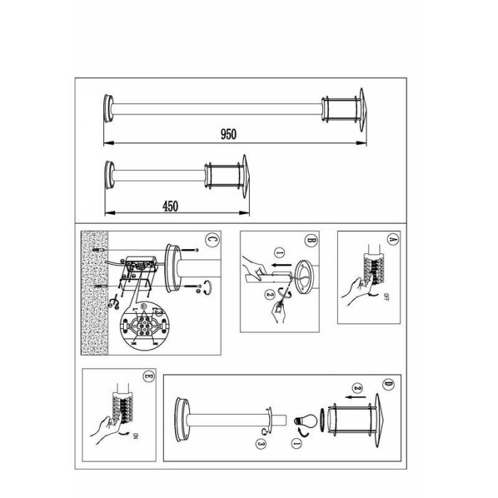 Luminaire extérieur argenté en acier inoxydable, Arabella, IP44