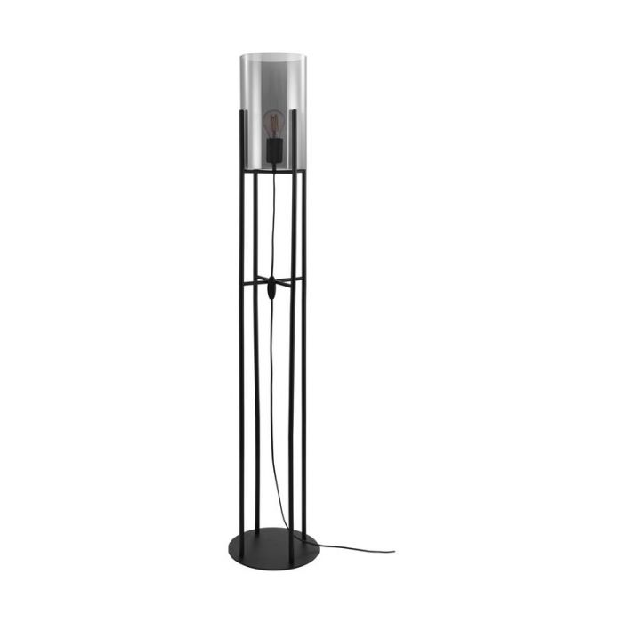 Lampadaire noir en acier, Patty, avec interrupteur
