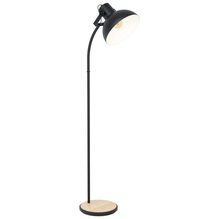 Lampadaire en bois marron, Elmira, avec interrupteur