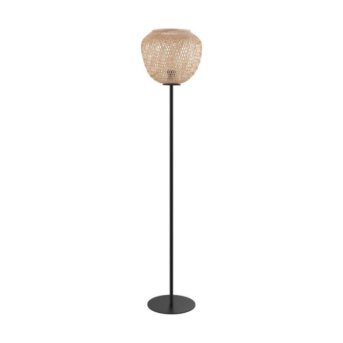 Lampadaire en bois noir, Nicole, avec interrupteur