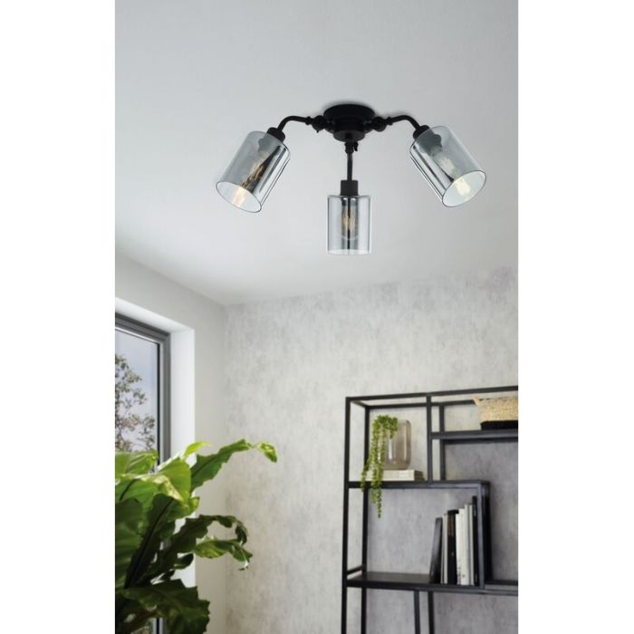 Lampe plafond noire en acier, Paola