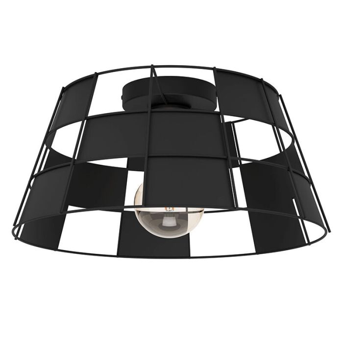 Plafonnier noir en aluminium, Nelly