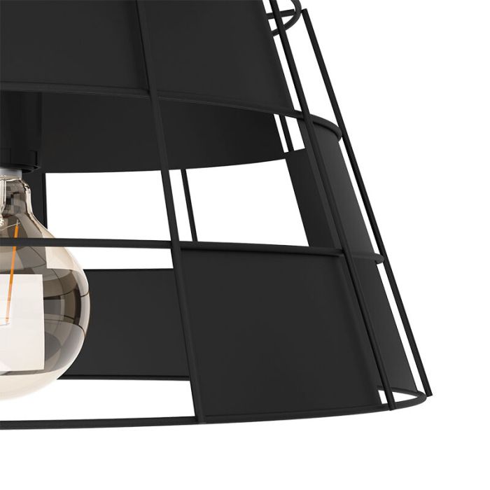 Plafonnier noir en aluminium, Nelly