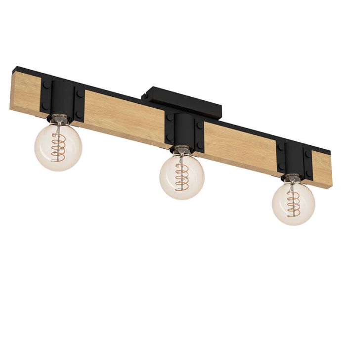 Plafonnier marron en bois, Angela