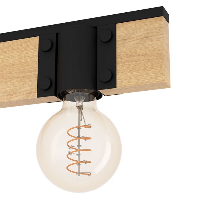 Plafonnier marron en bois, Angela