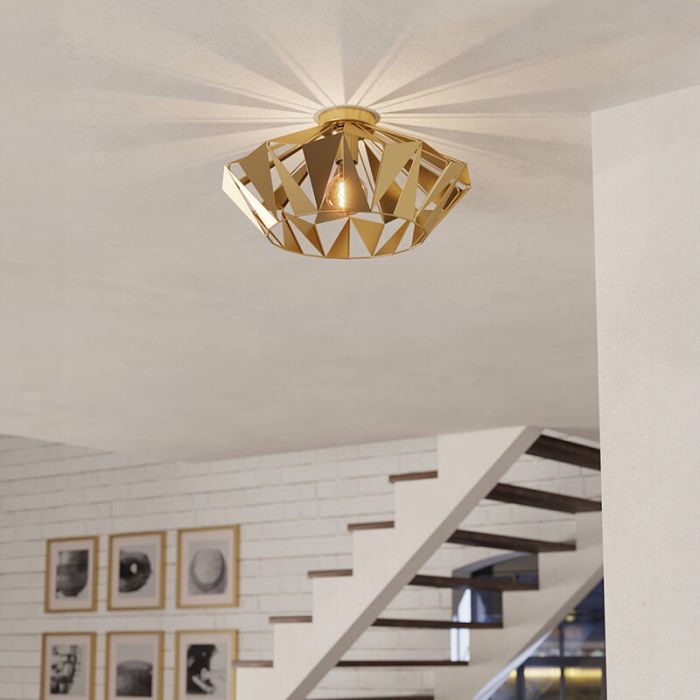 Lampe plafond dorée en acier, Charmain