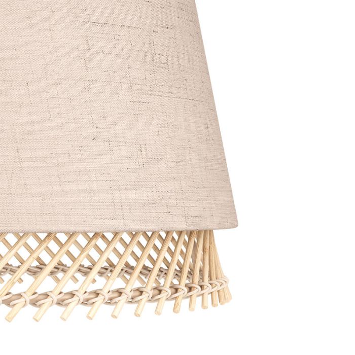 Lampe de table beige en tissu, Ruby, avec interrupteur