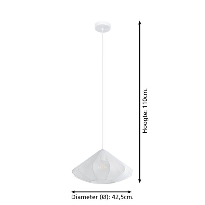 Suspension blanche en acier, Agnese