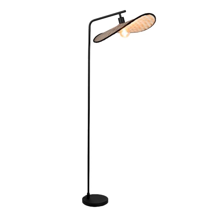 Lampadaire marron en bois, Jillah, avec interrupteur