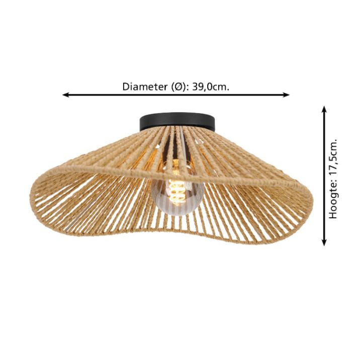 Plafonnier en papier marron, Jitze