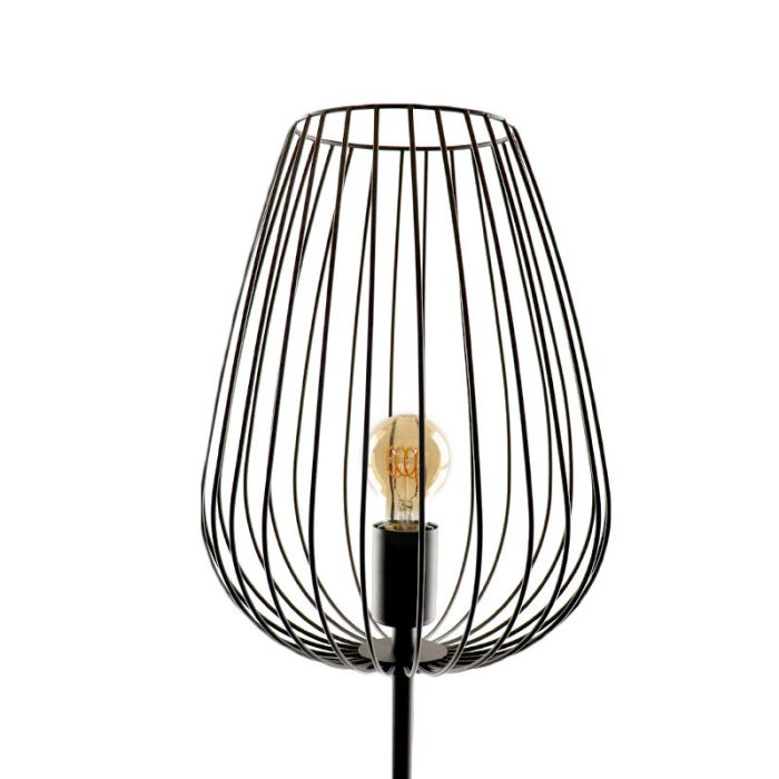 Lampadaire noir en métal, Kitana, avec interrupteur