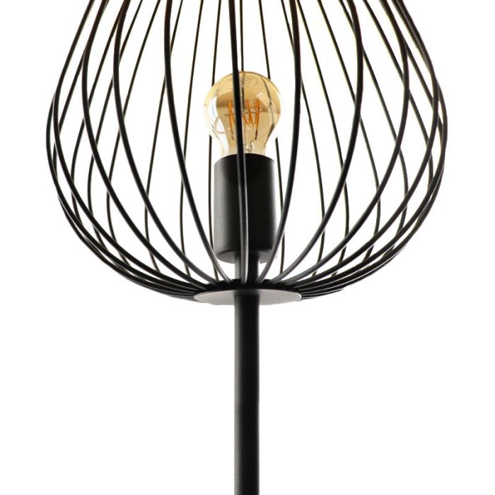 Lampadaire noir en métal, Kitana, avec interrupteur