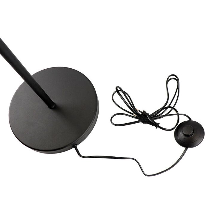 Lampadaire noir en métal, Kitana, avec interrupteur