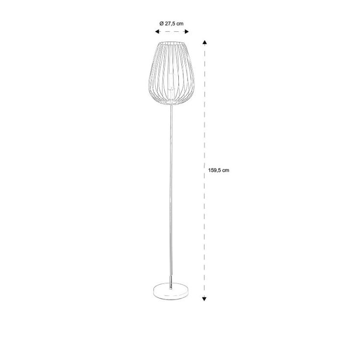 Lampadaire noir en métal, Kitana, avec interrupteur