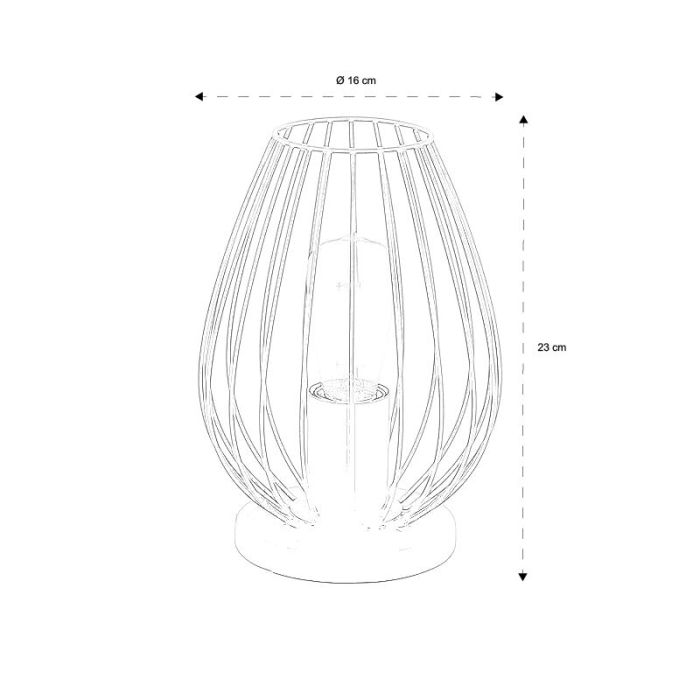 Lampe de table noire en métal, Kitana, avec interrupteur