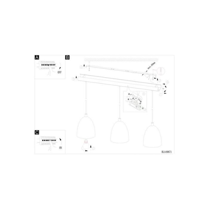 Suspension marronne en acier, Ajay