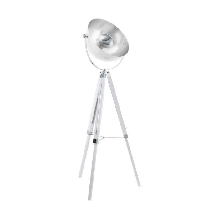 Lampadaire trépied blanc en acier, Nickolas, avec interrupteur
