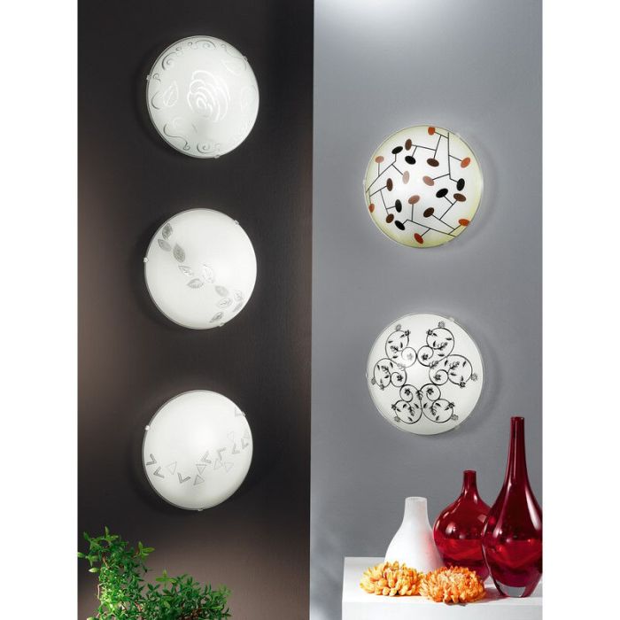 Lampe plafond blanche en verre, Bada