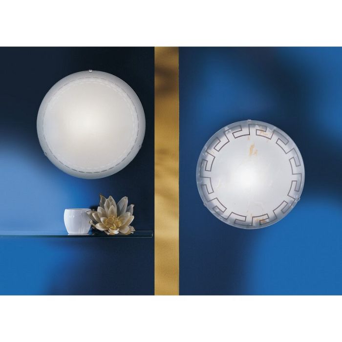 Lampe plafond blanche en verre, Bada